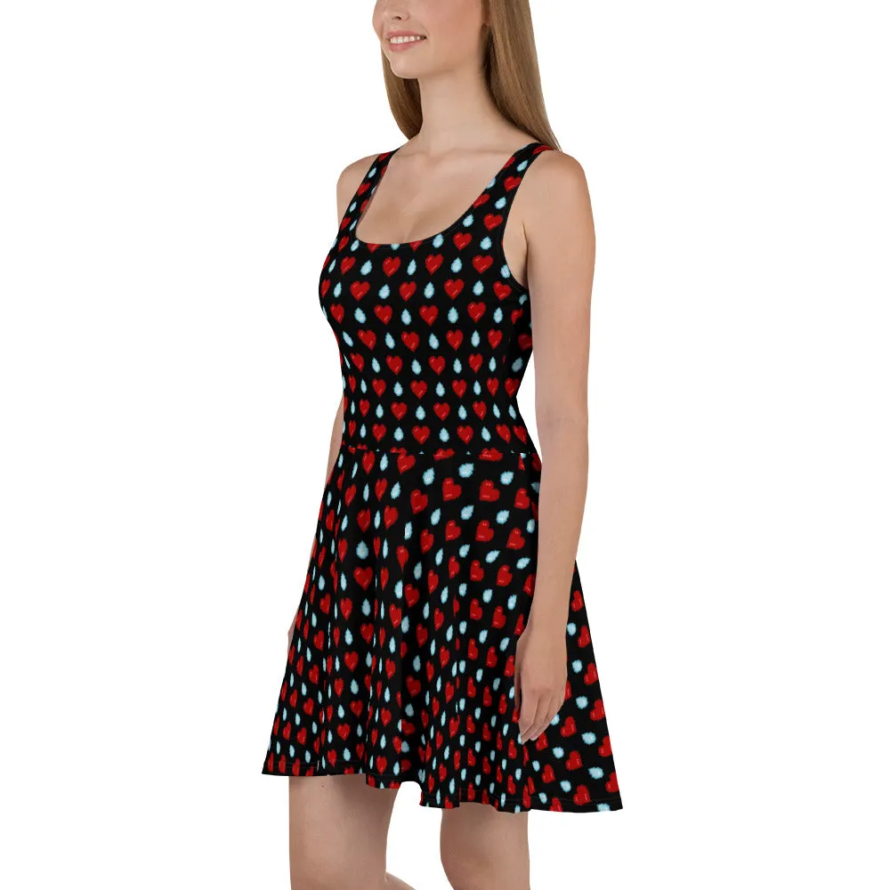 8-Bit Heart Break Skater Dress