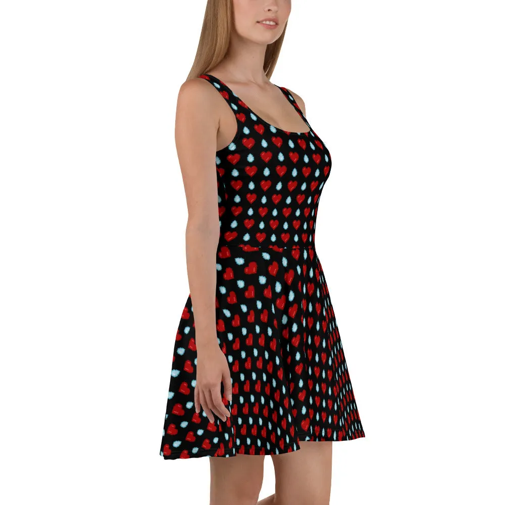 8-Bit Heart Break Skater Dress