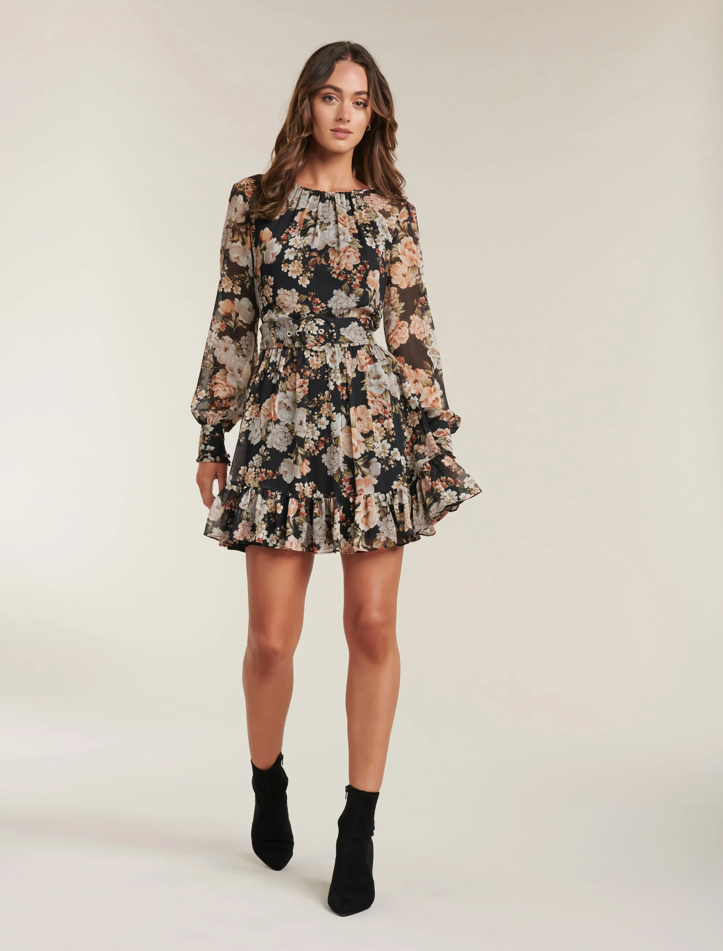 Abigail Belted Skater Dress