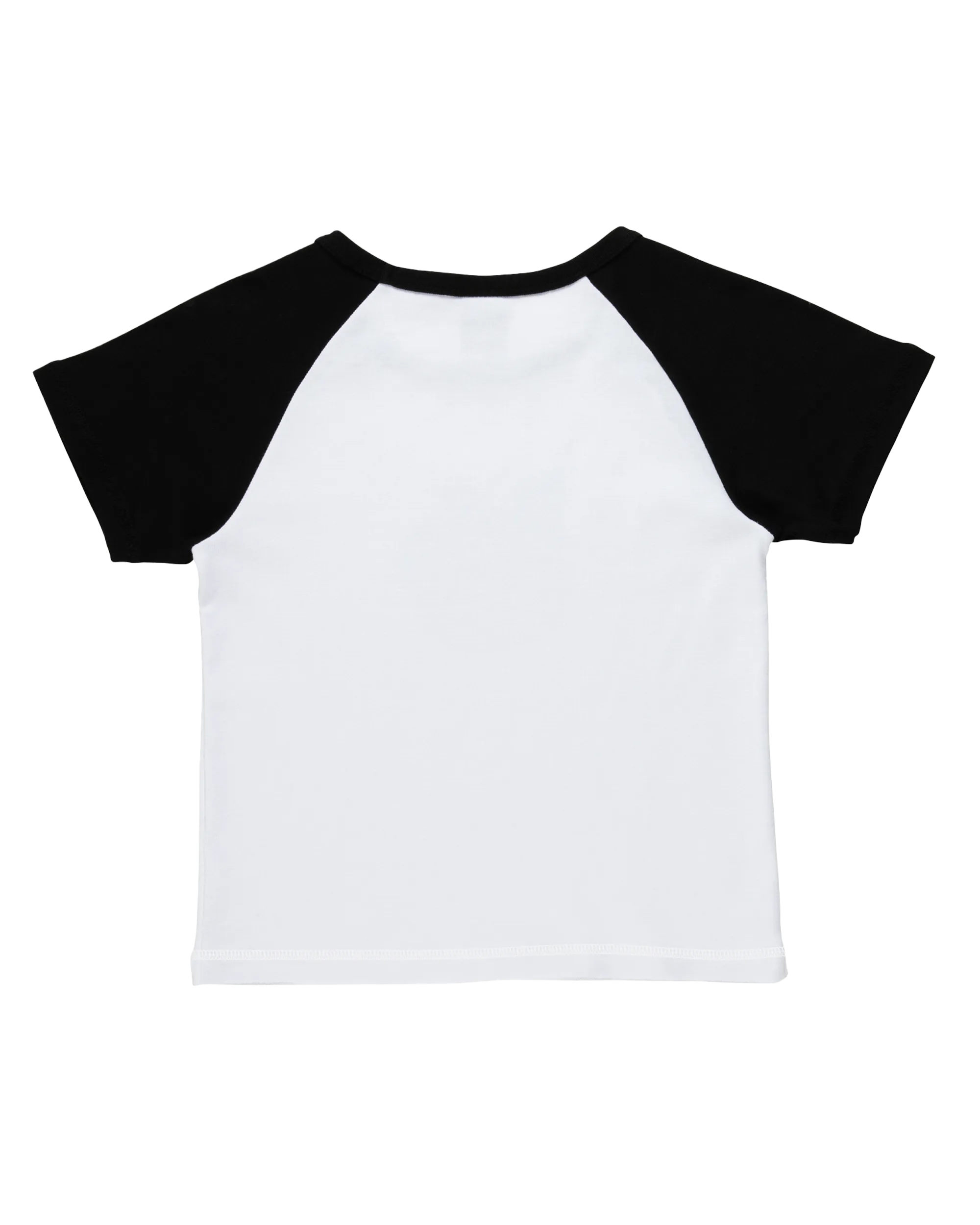 Aloha Dot Front Raglan T-Shirt in White & Black