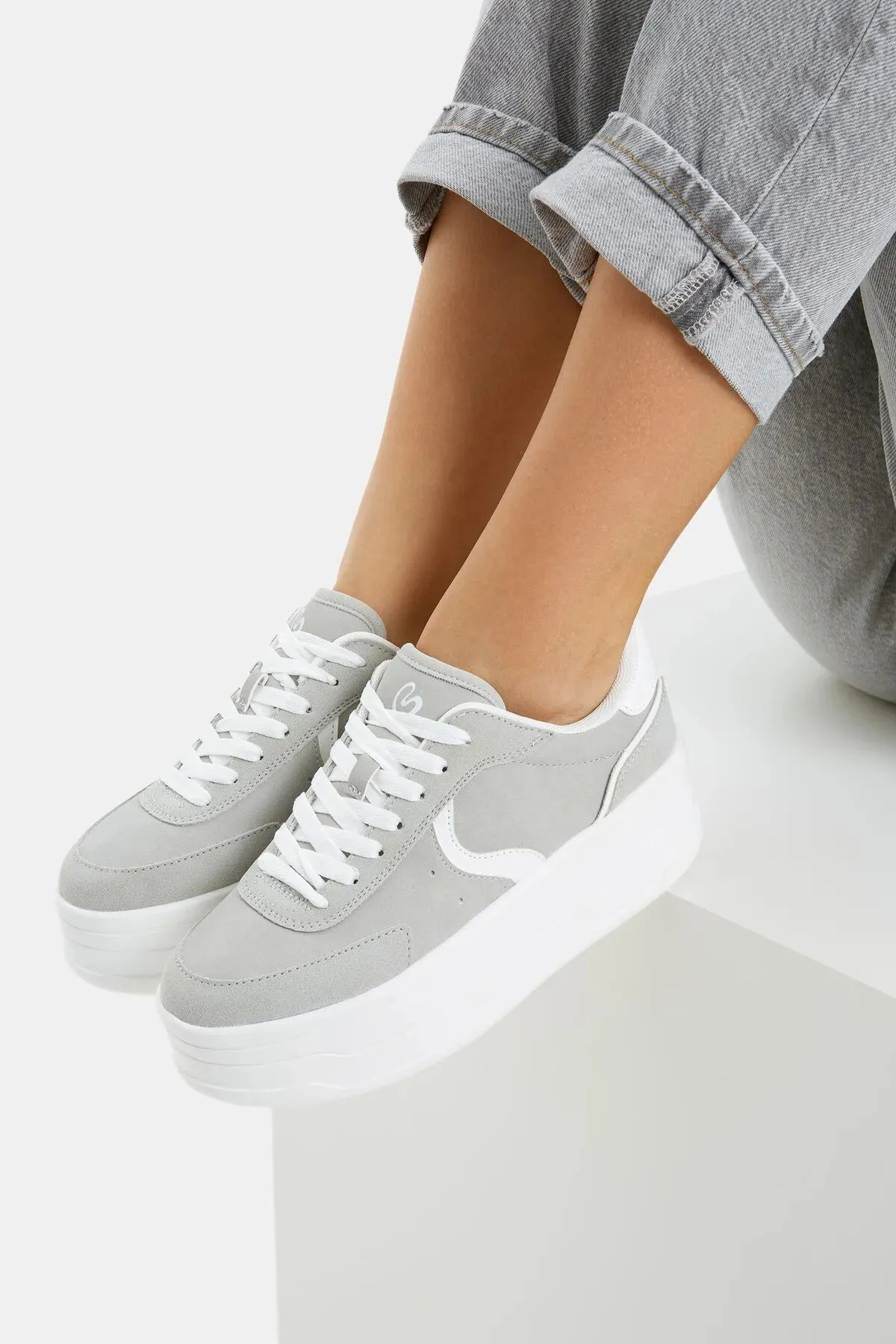 Bershka Women's Contrast Platform Sneakers