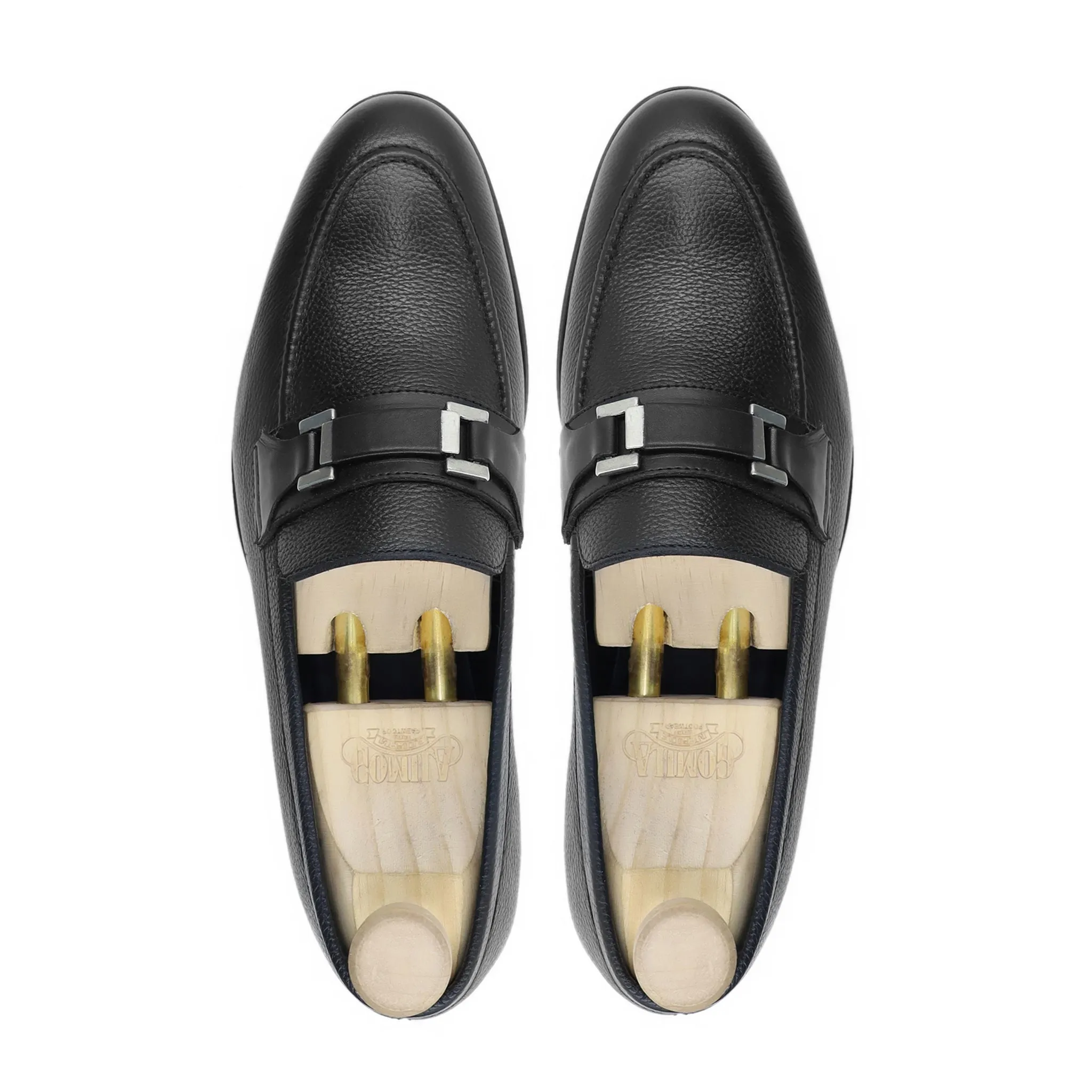 Espoo - Men's Black Pebble Grain Leather Loafer