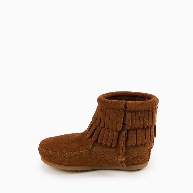 Kids' Double Fringe Side Zip Boot - Brown