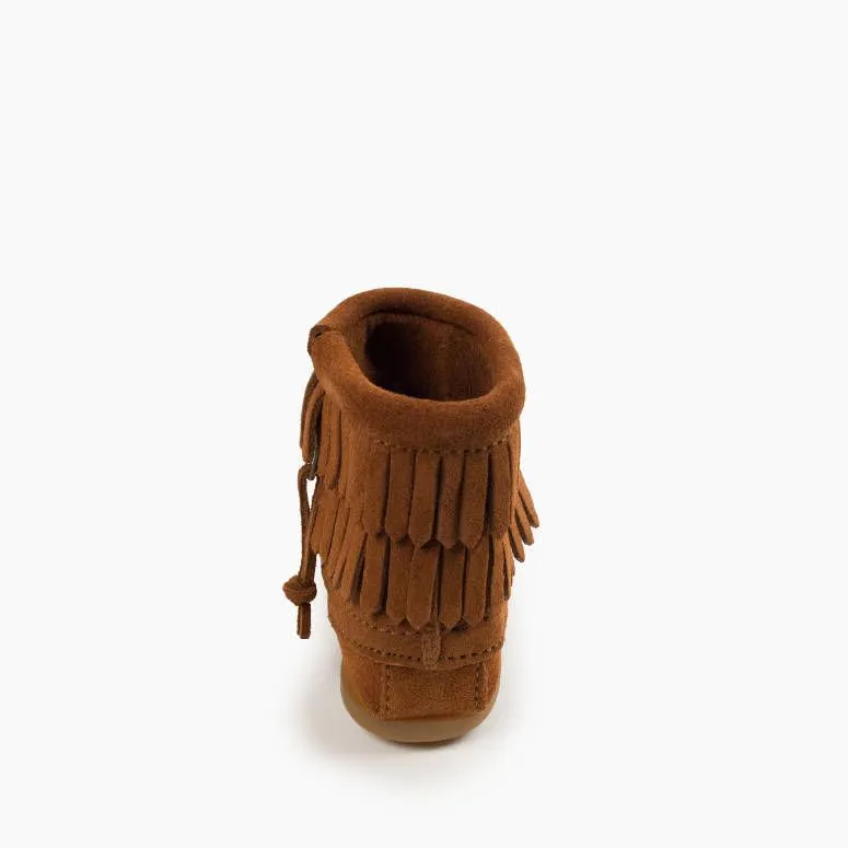 Kids' Double Fringe Side Zip Boot - Brown