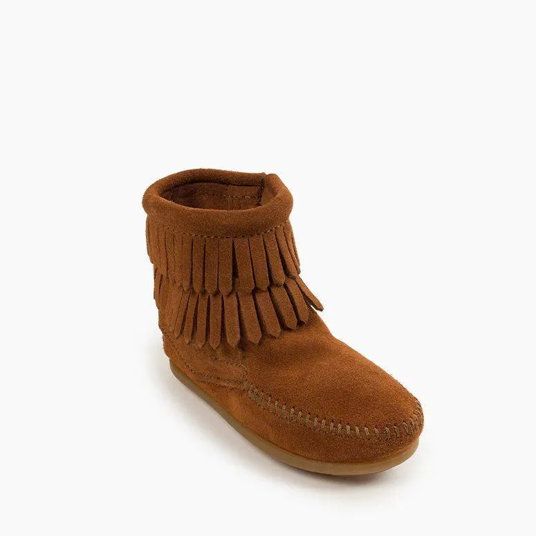 Kids' Double Fringe Side Zip Boot - Brown