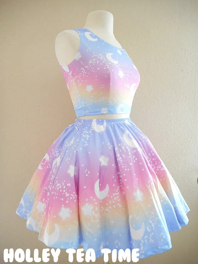 Magical Fairy Time - Rainbow Sunset Skater Skirt [Made To Order]