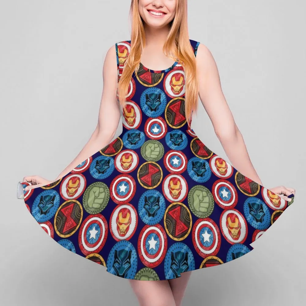 Marvel Shields Women's Sleeveless Round Neck Skater Dress