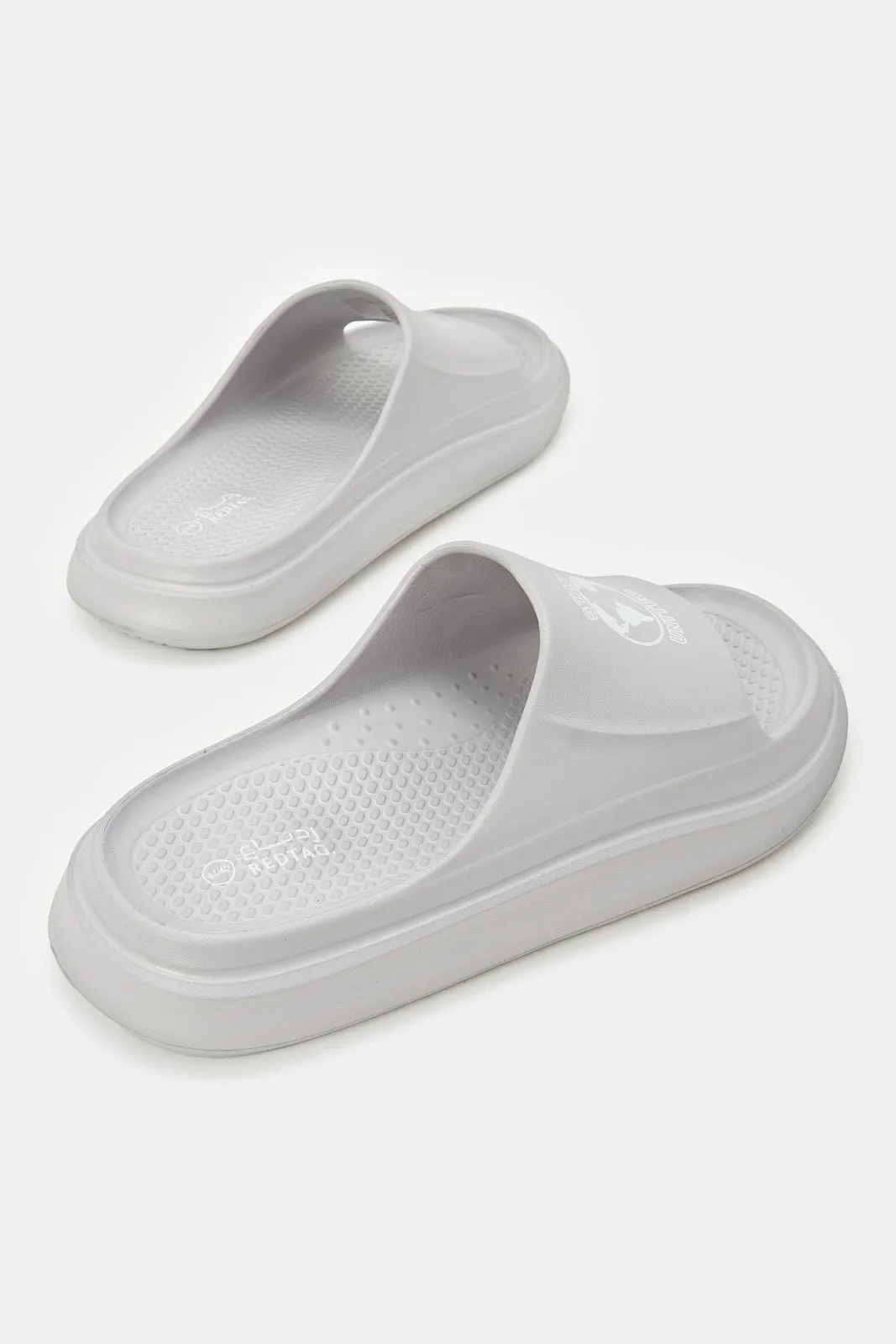 Men Grey Platform Moulded Slide