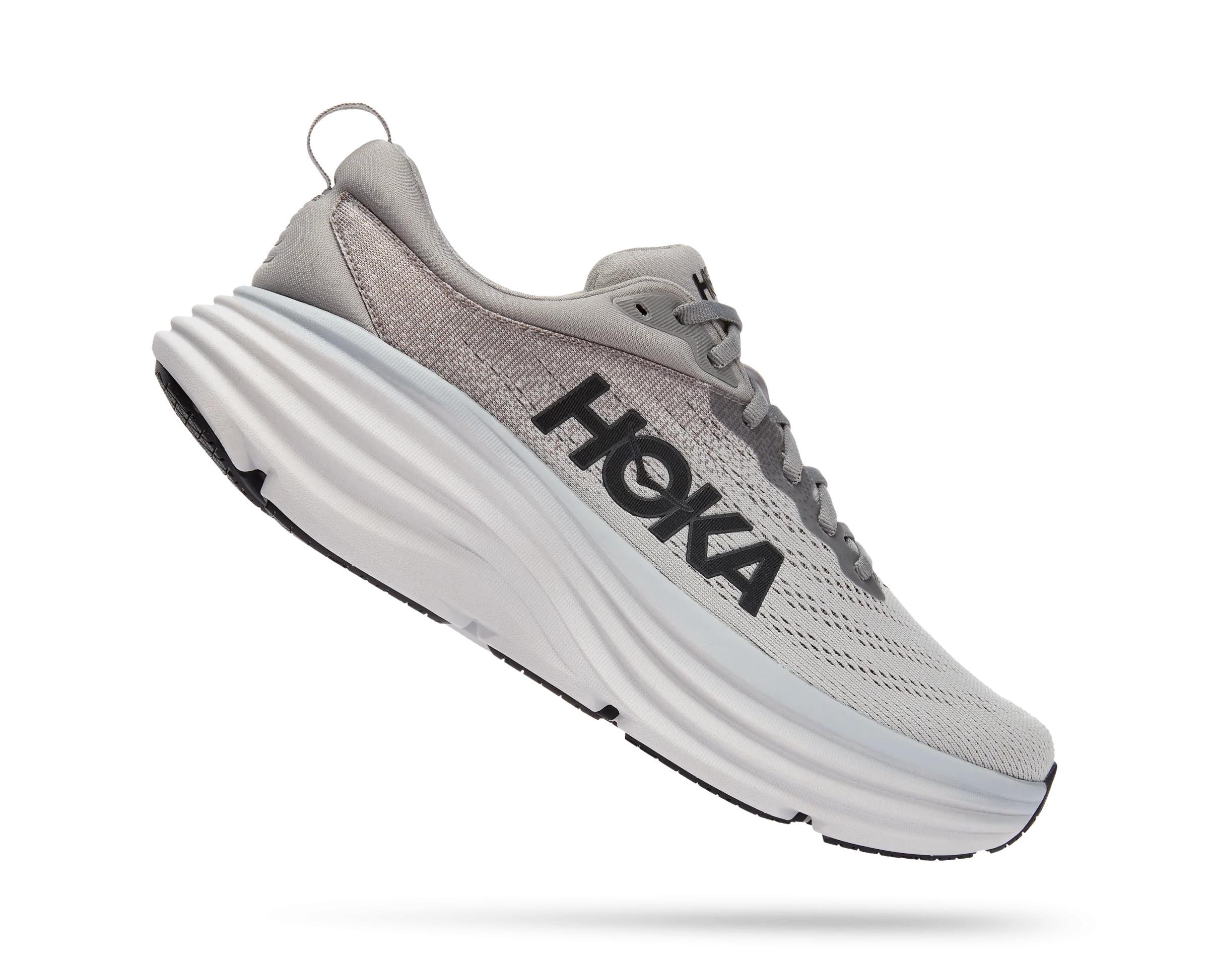 Men's HOKA Bondi 8 Wide Running Shoe in Sharkskin / Harbor Mist