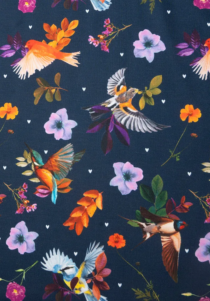 Nailah Pretty Birds Print Trapeze Dress