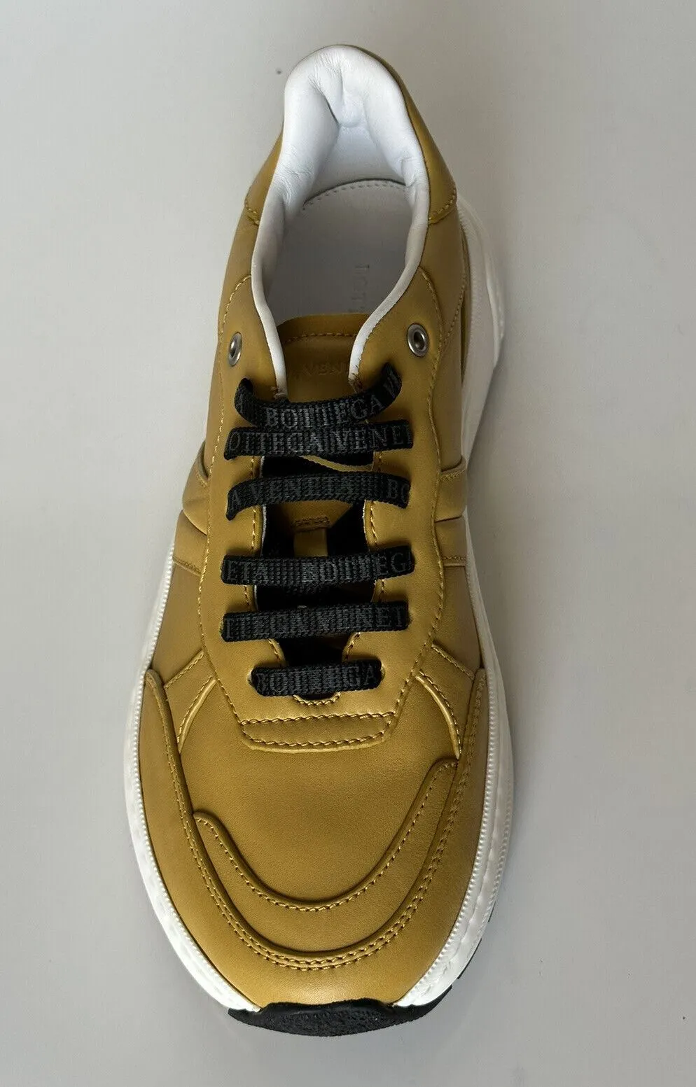 NIB $850 Bottega Veneta Men’s Butterscotch Leather Sneakers 7.5 US 565646 7721