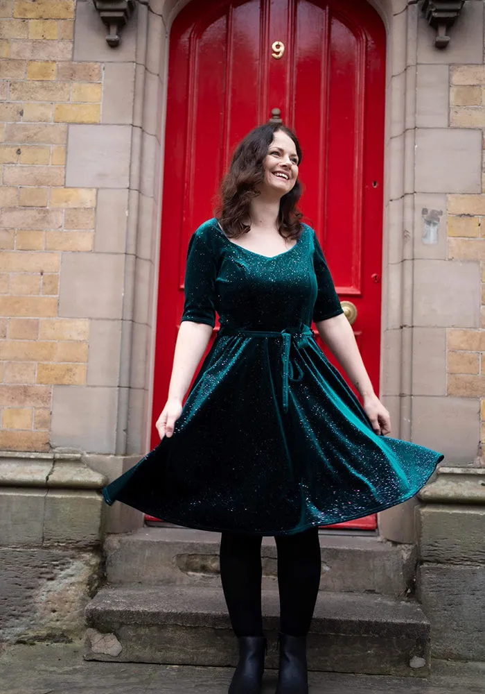 Paloma Petrol & Multicoloured Sparkle Dress