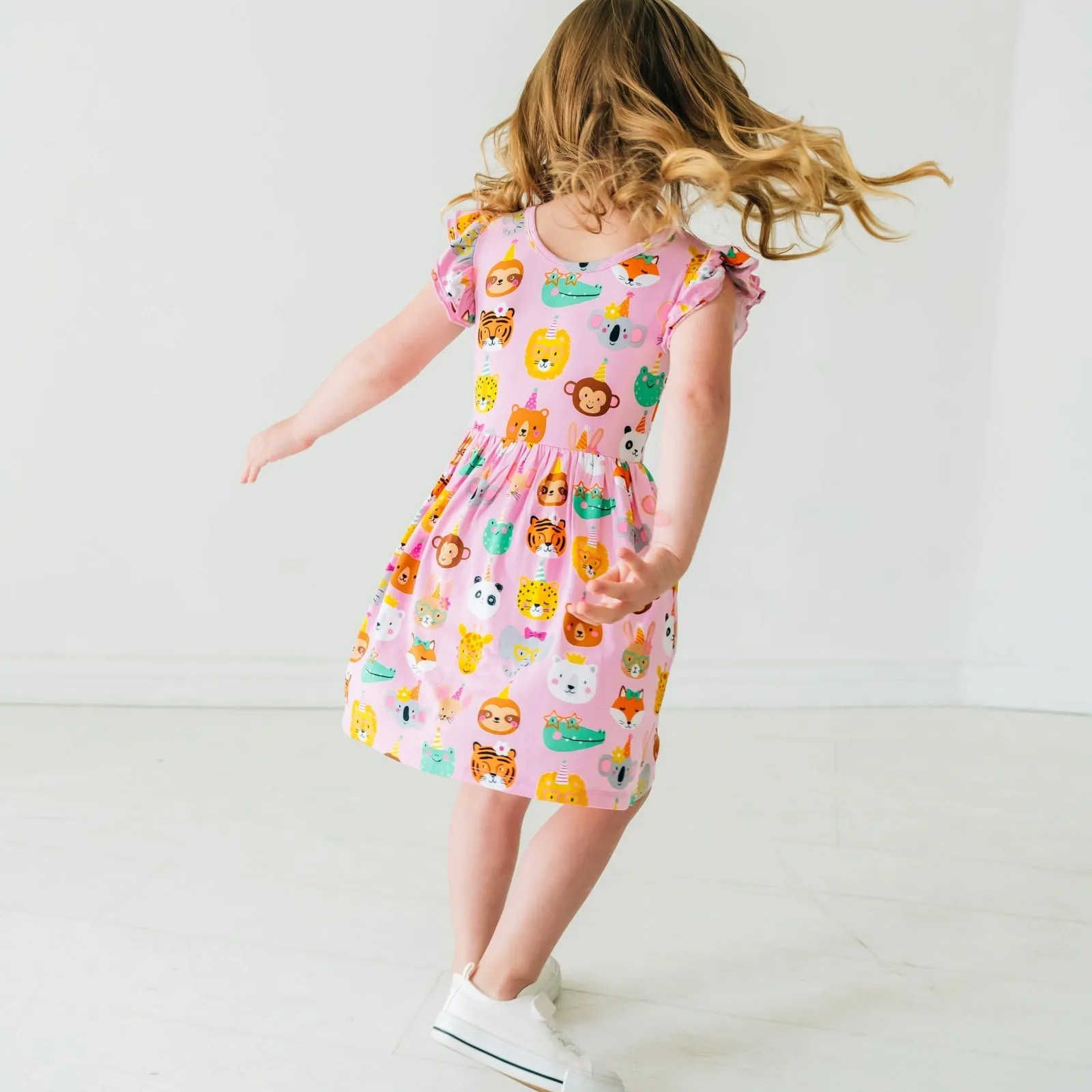 Pink Party Pals Flutter Skater Dress