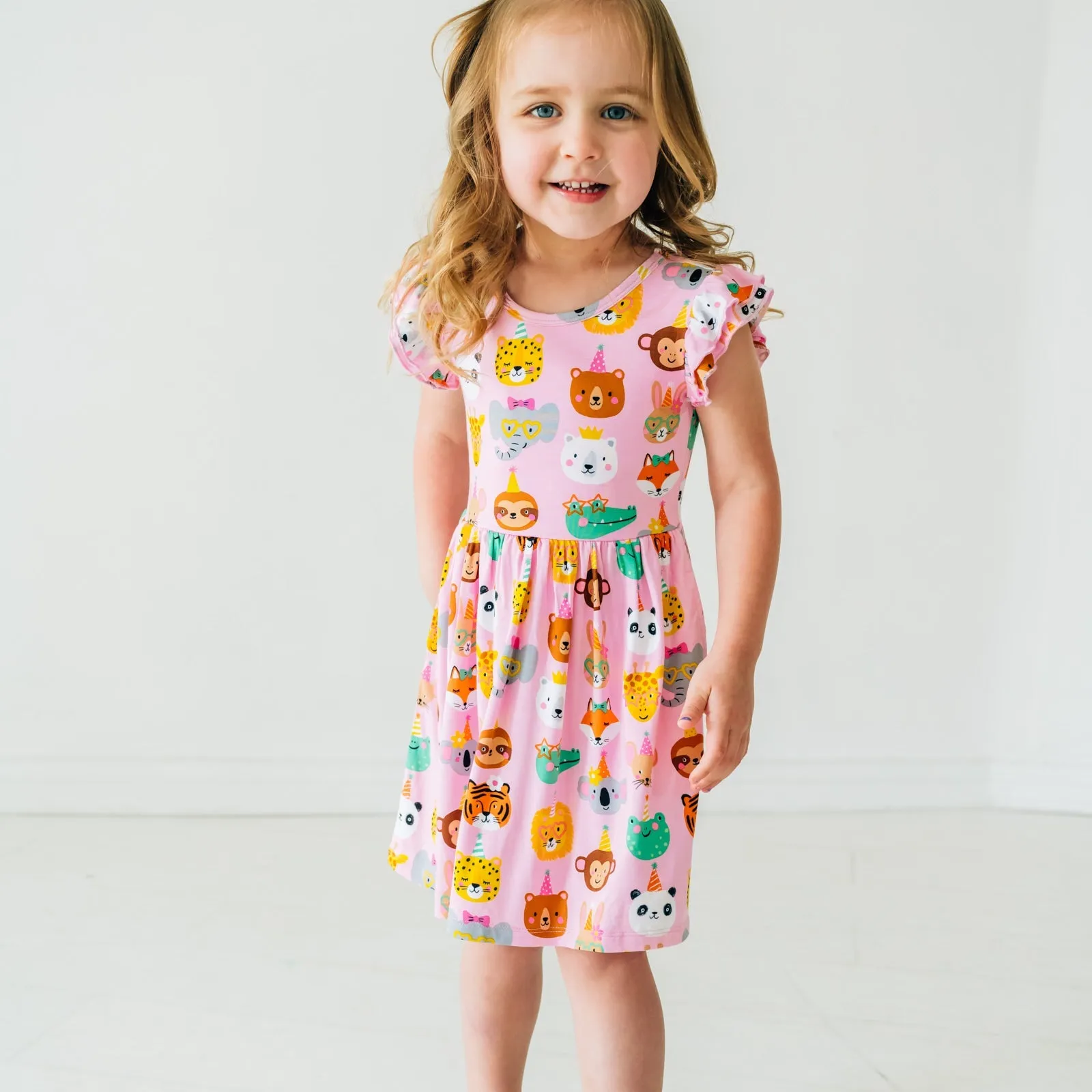 Pink Party Pals Flutter Skater Dress