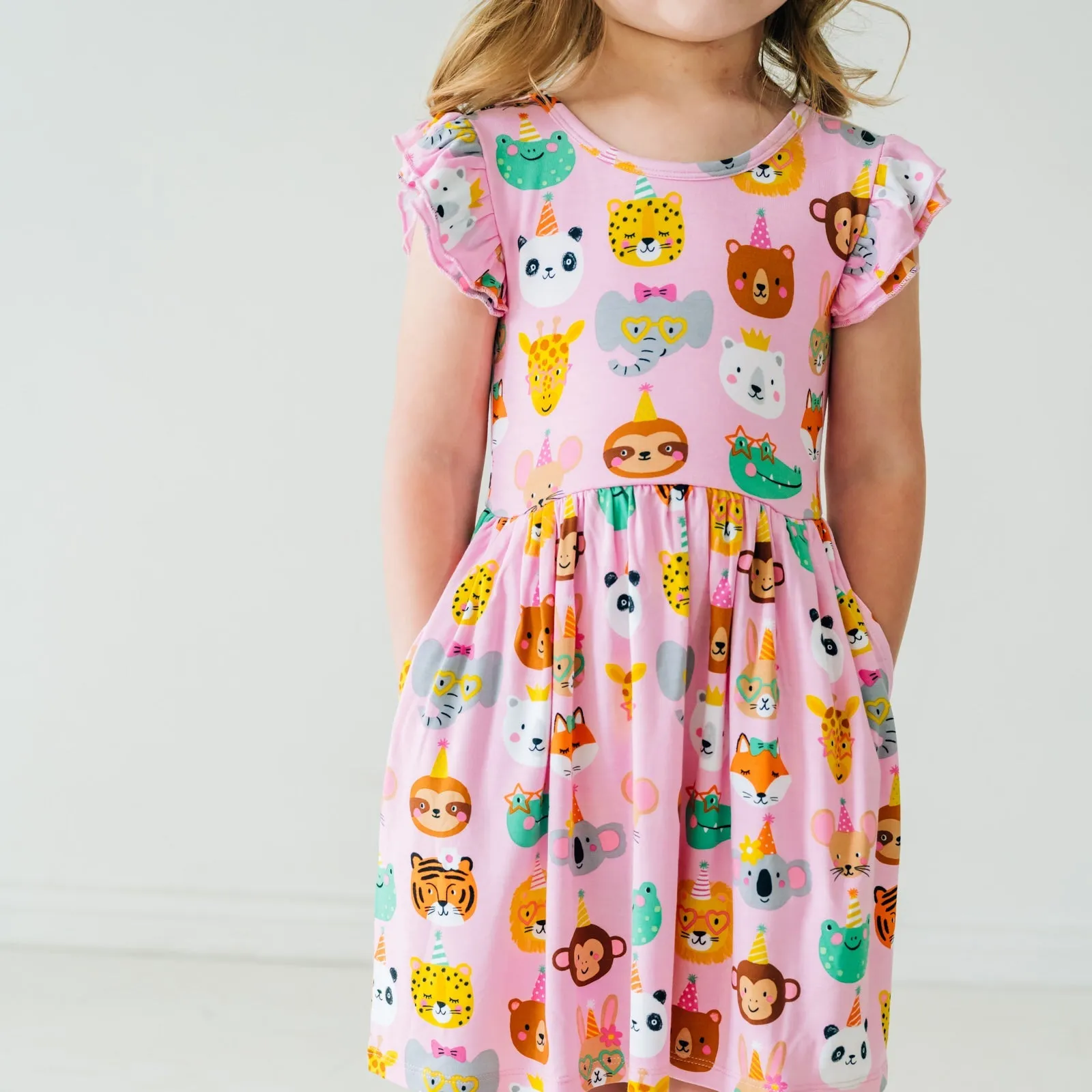 Pink Party Pals Flutter Skater Dress