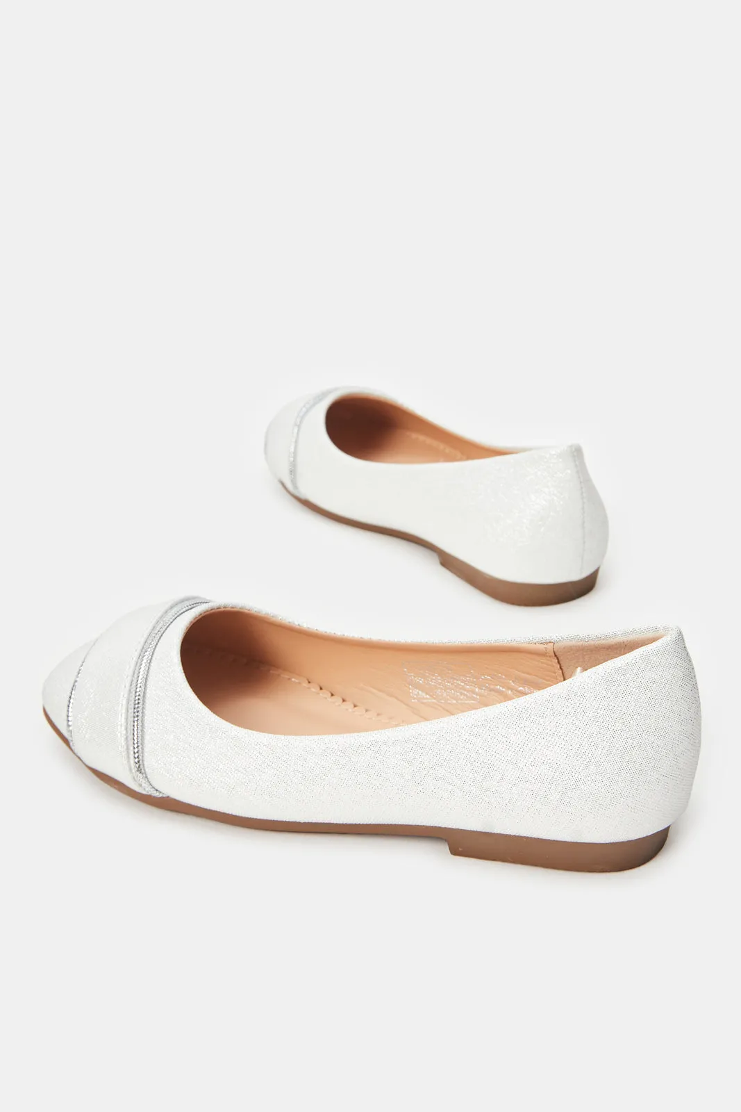 Senior Girls White Textured Ballerina