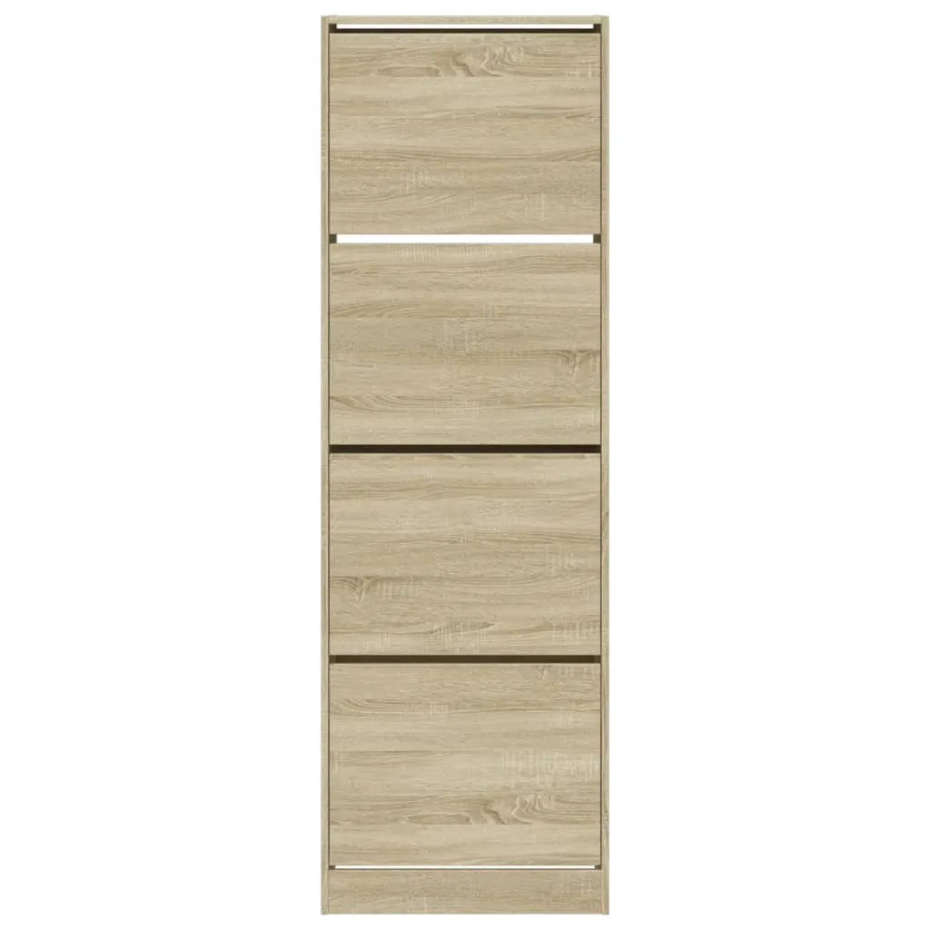 Shoe Cabinet with 4 Flip-Drawers Sonoma Oak 60x34x187.5 cm