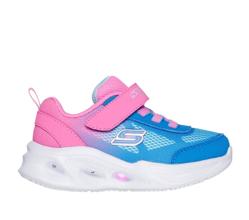 Skechers Girls Trainers S Lights sola Glow Ombre Deluxe Hot Pink/ Blue
