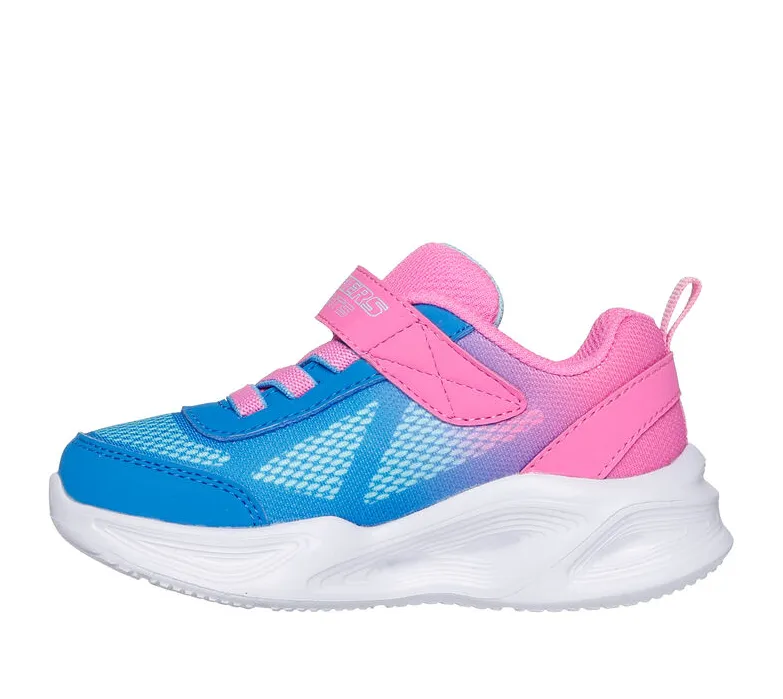Skechers Girls Trainers S Lights sola Glow Ombre Deluxe Hot Pink/ Blue