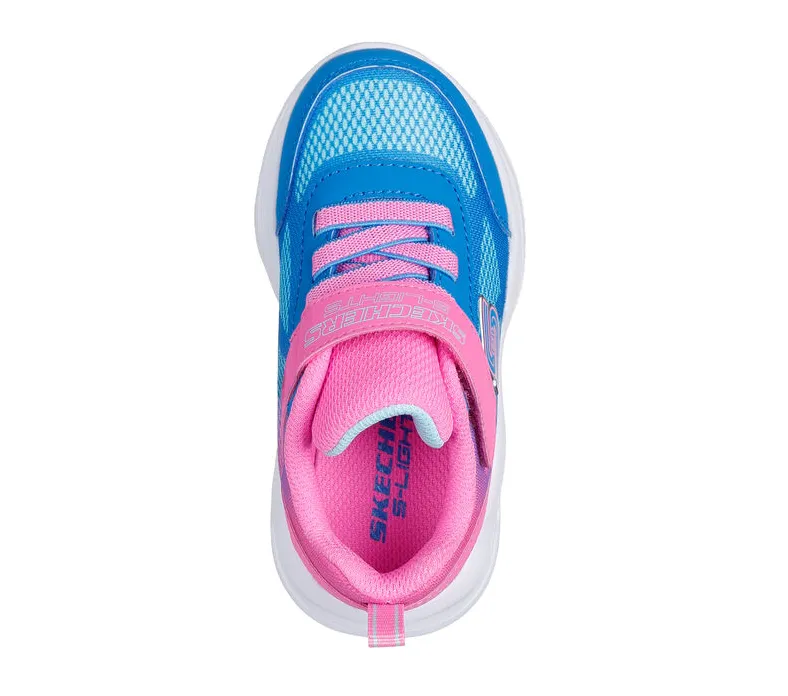 Skechers Girls Trainers S Lights sola Glow Ombre Deluxe Hot Pink/ Blue
