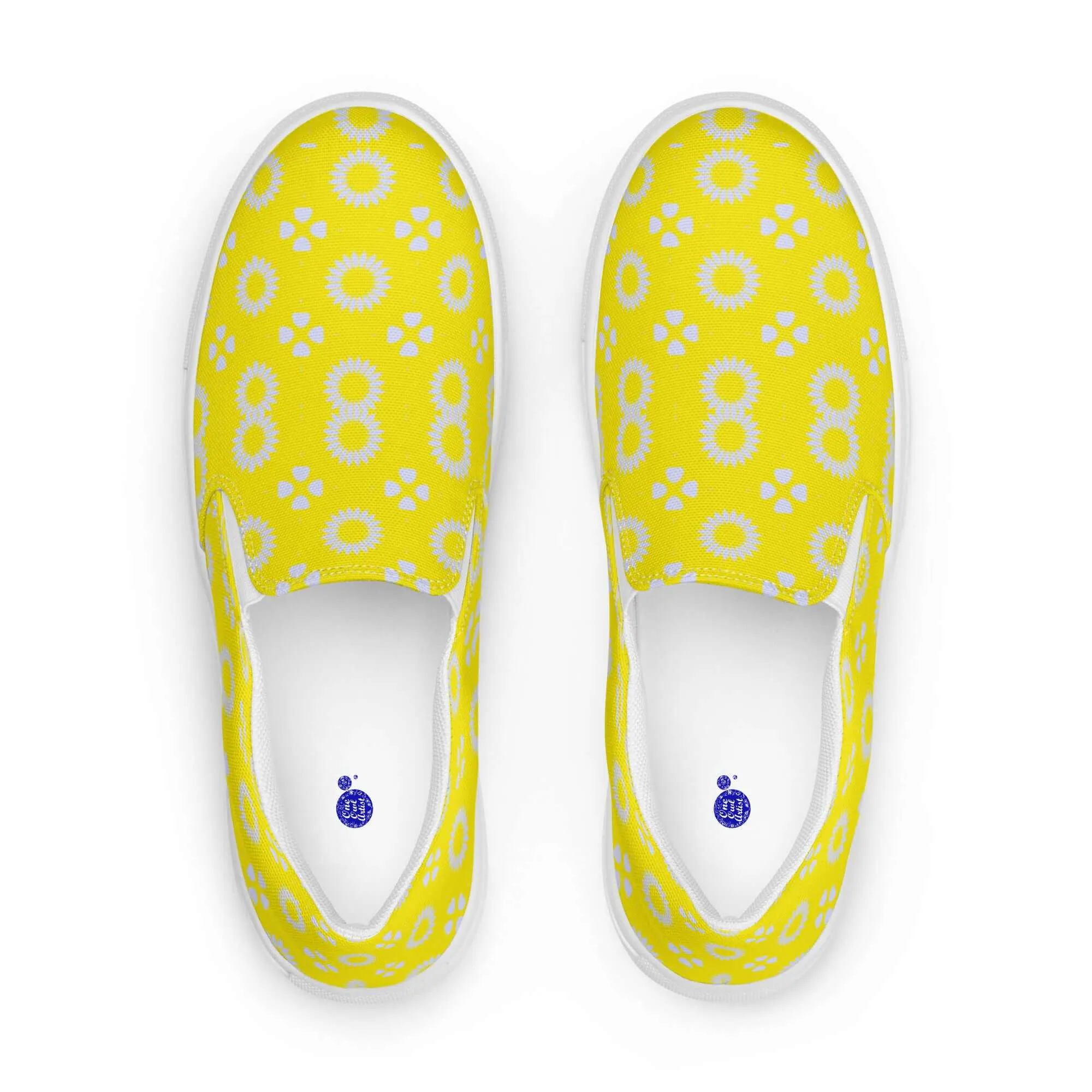Yellow Floral Slip-on Canvas Shoes