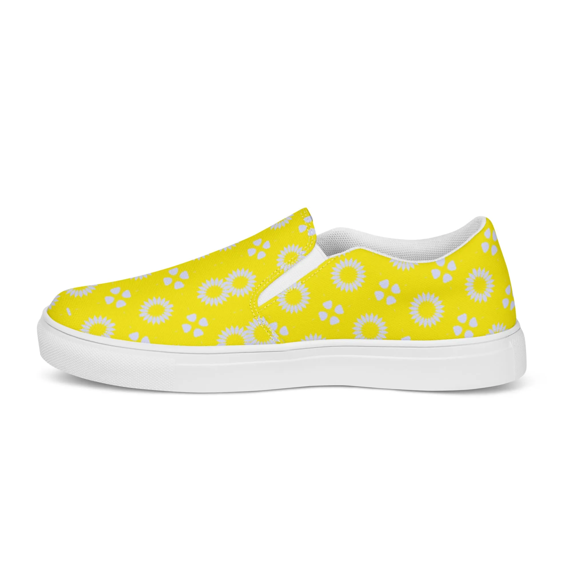 Yellow Floral Slip-on Canvas Shoes