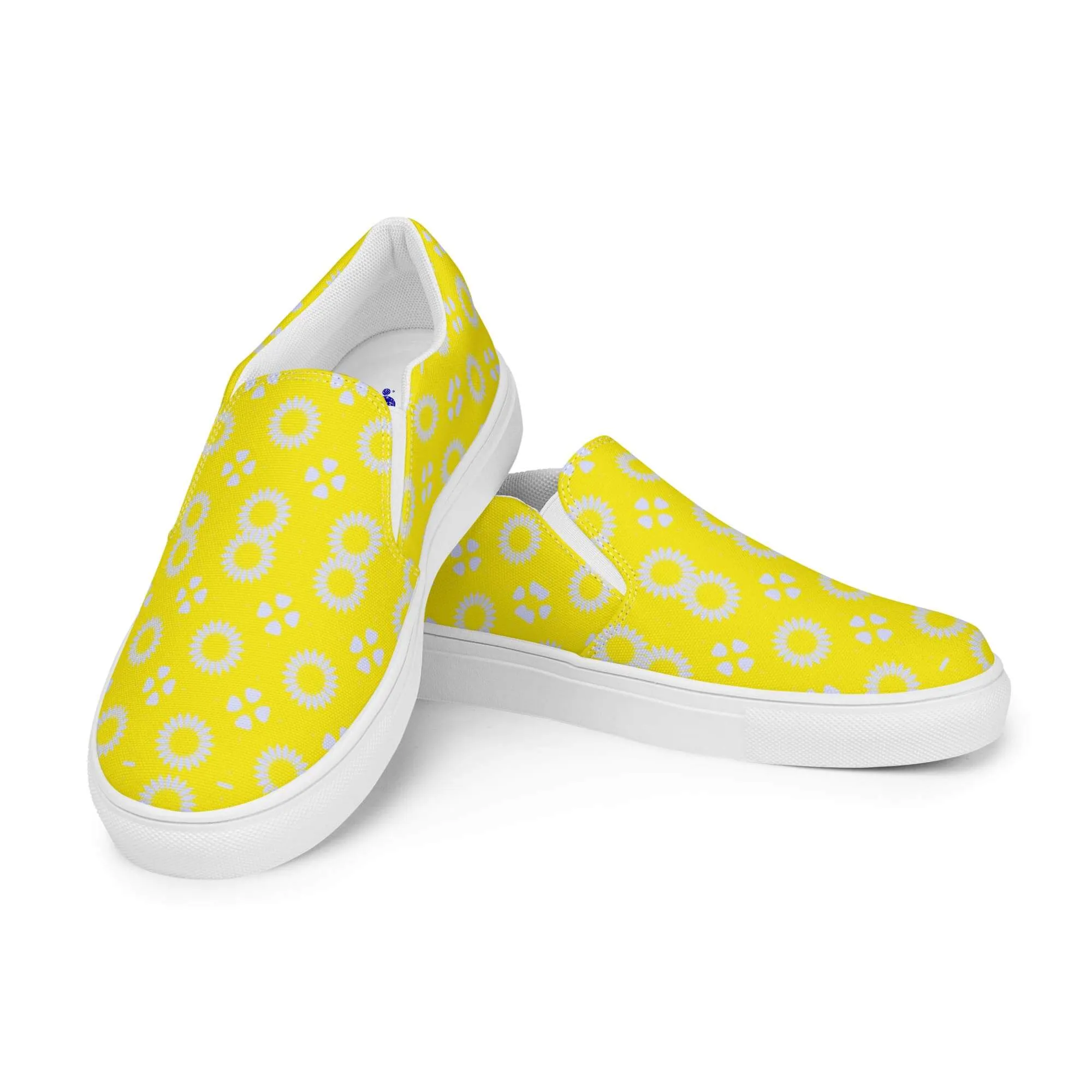 Yellow Floral Slip-on Canvas Shoes