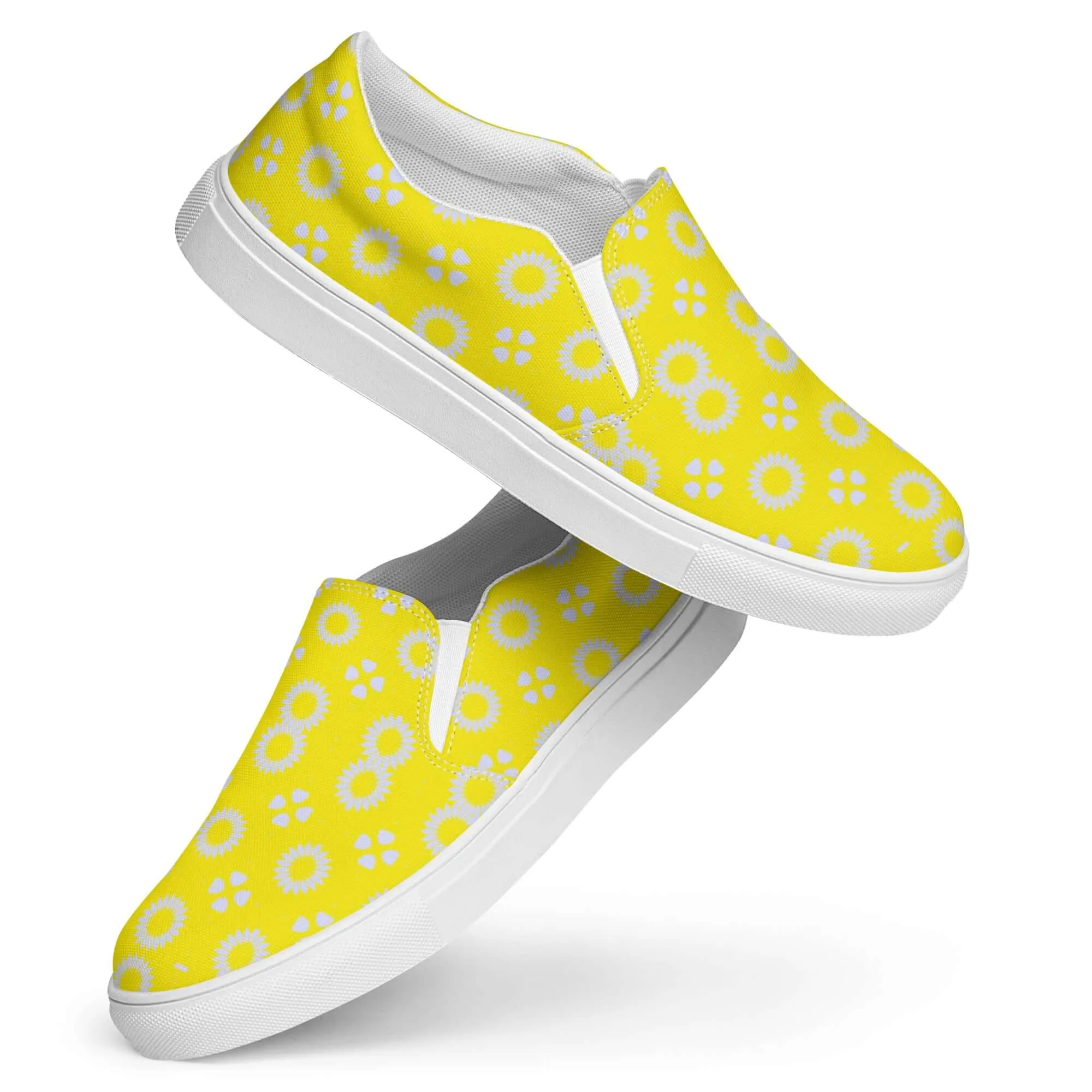 Yellow Floral Slip-on Canvas Shoes