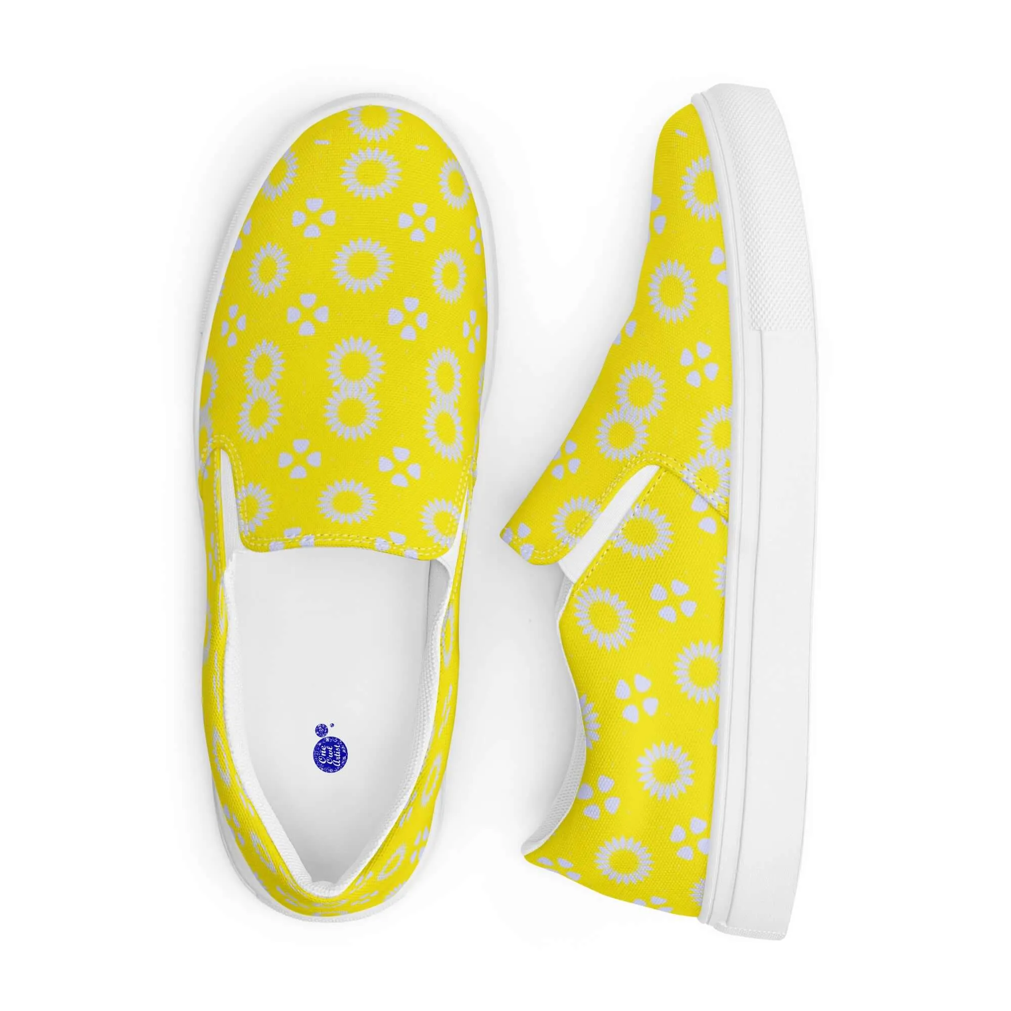 Yellow Floral Slip-on Canvas Shoes