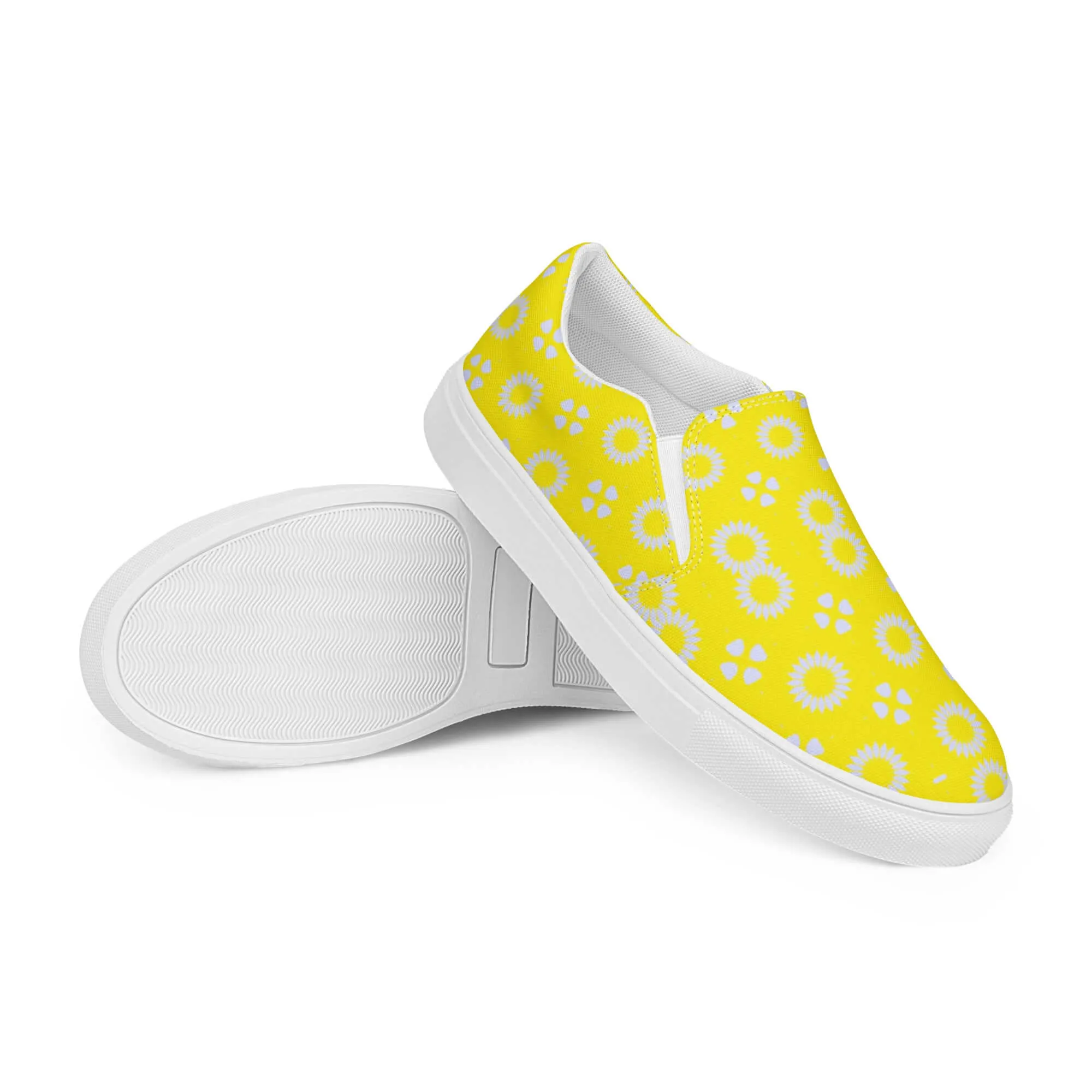 Yellow Floral Slip-on Canvas Shoes