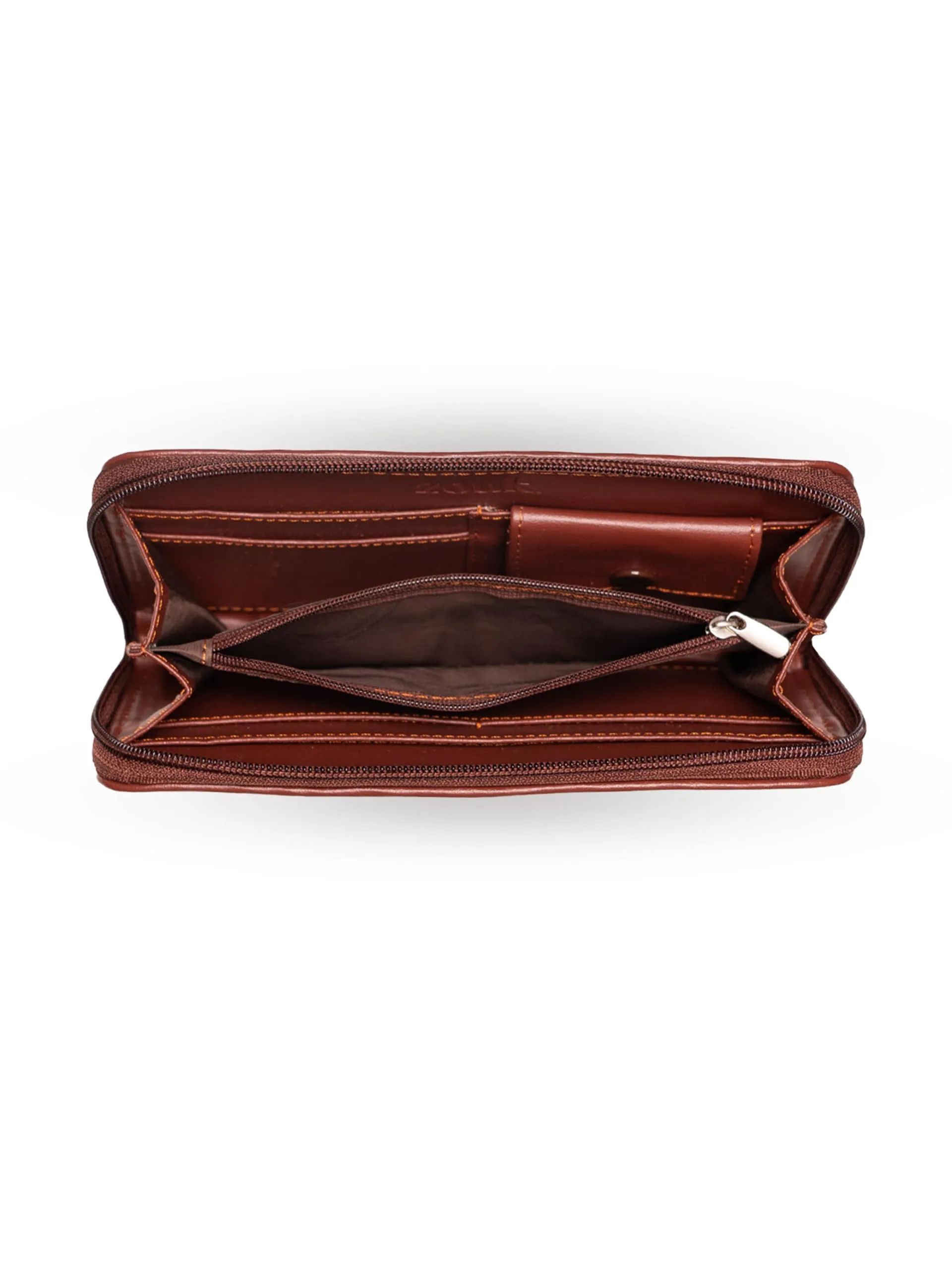 ZOUK Women's Handmade Vegan Leather Wallets and Jute Purse for Ladies - Clutch with Indian Print - Wallets for Mobile Phones
